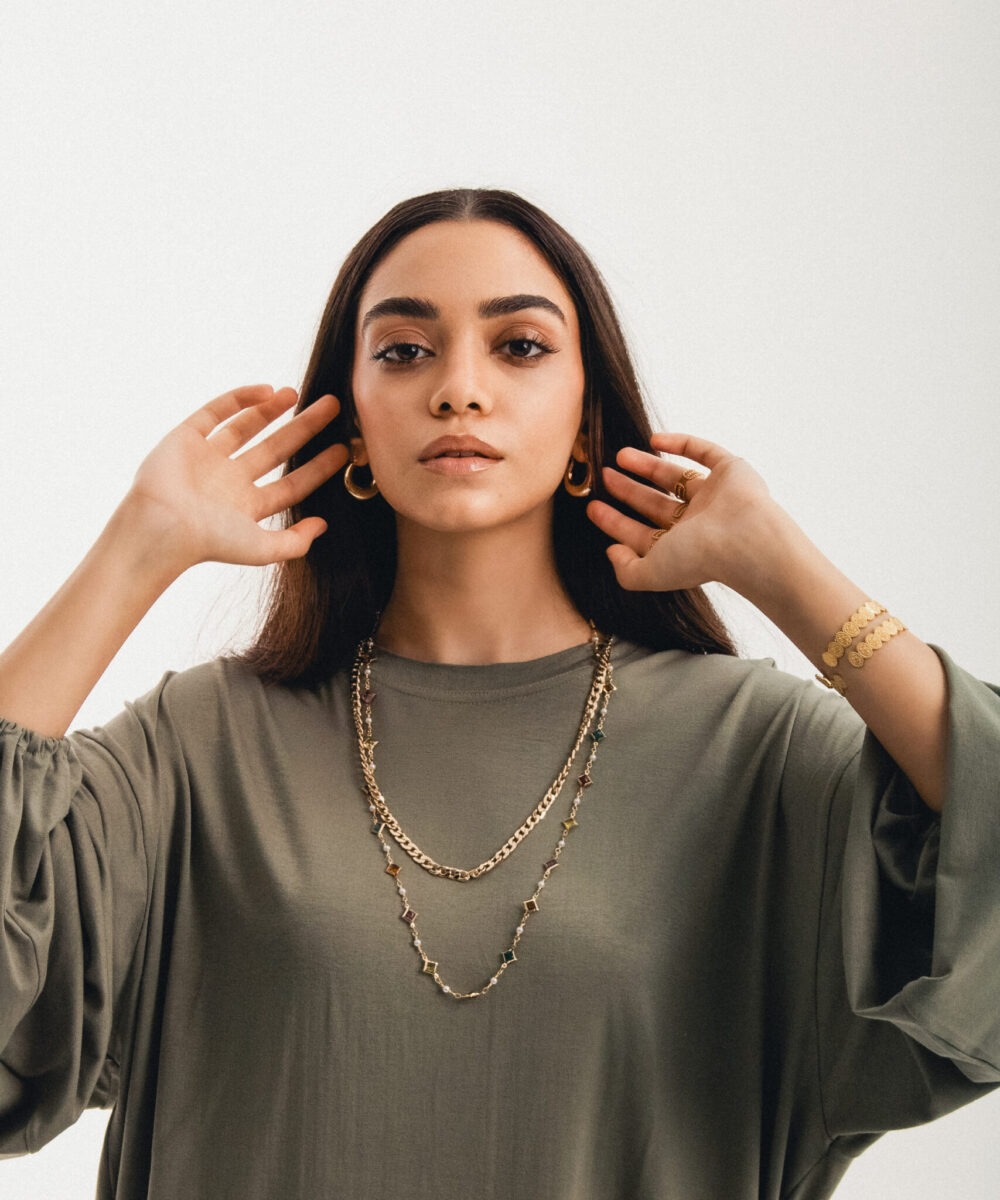 Olive over-sized top - Image 2