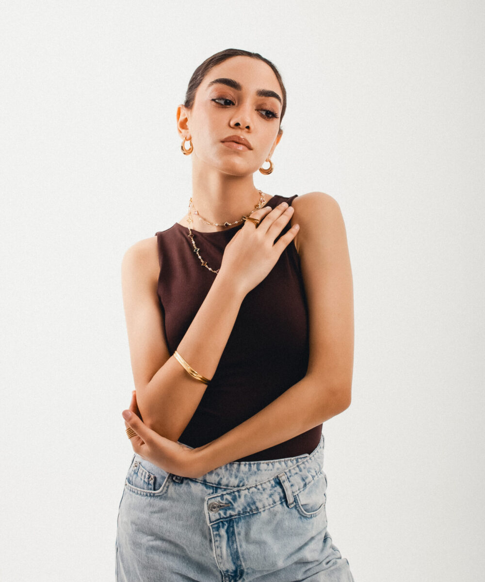 Brown Body-Hugging Tank Top - Image 3