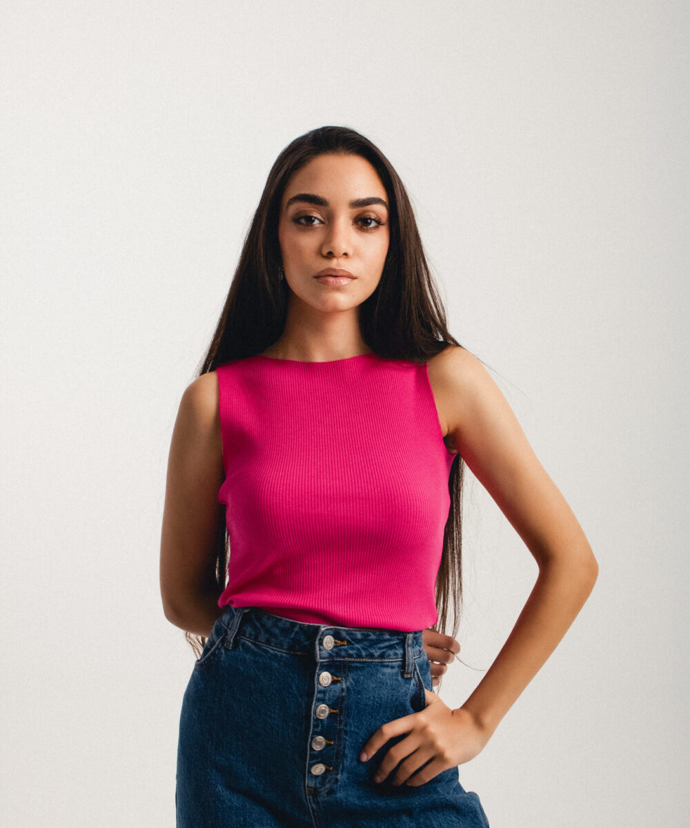 Pink Ribbed  Tank Top - Image 4