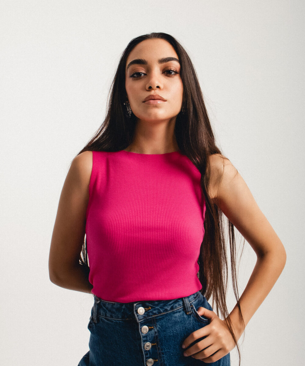 Pink Ribbed  Tank Top - Image 3