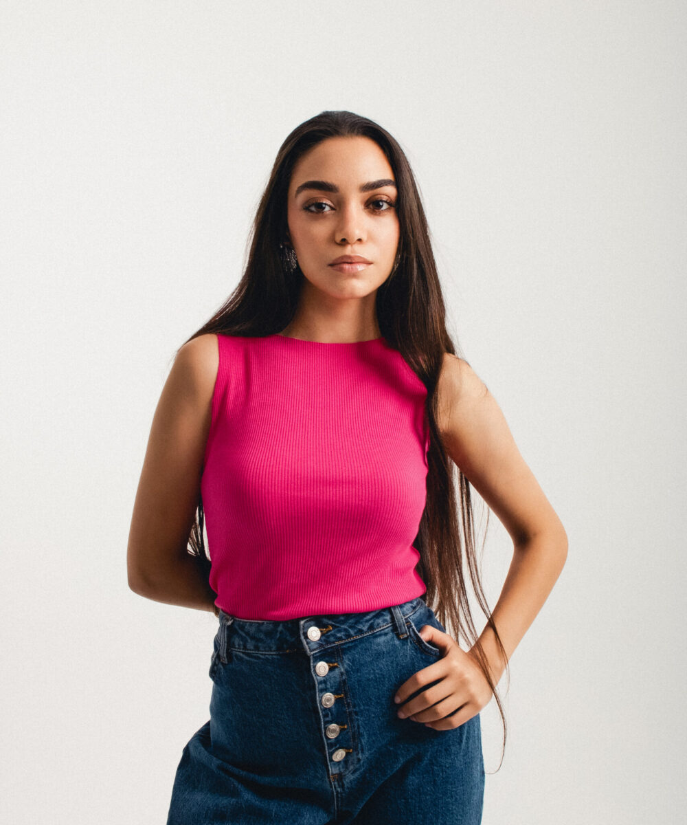 Pink Ribbed  Tank Top - Image 2