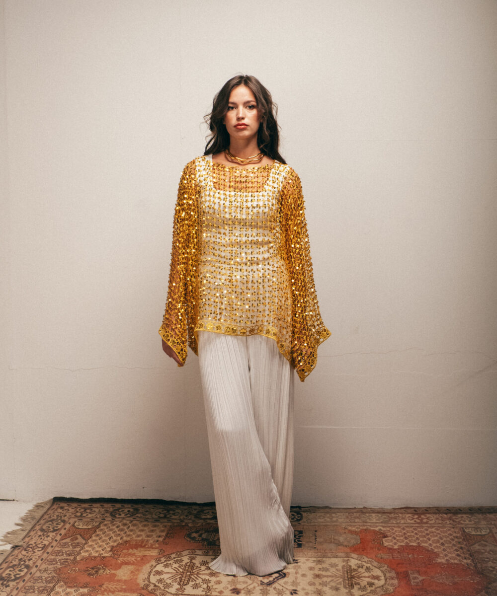 Shimmery Summer Net Top (Gold) - Image 2