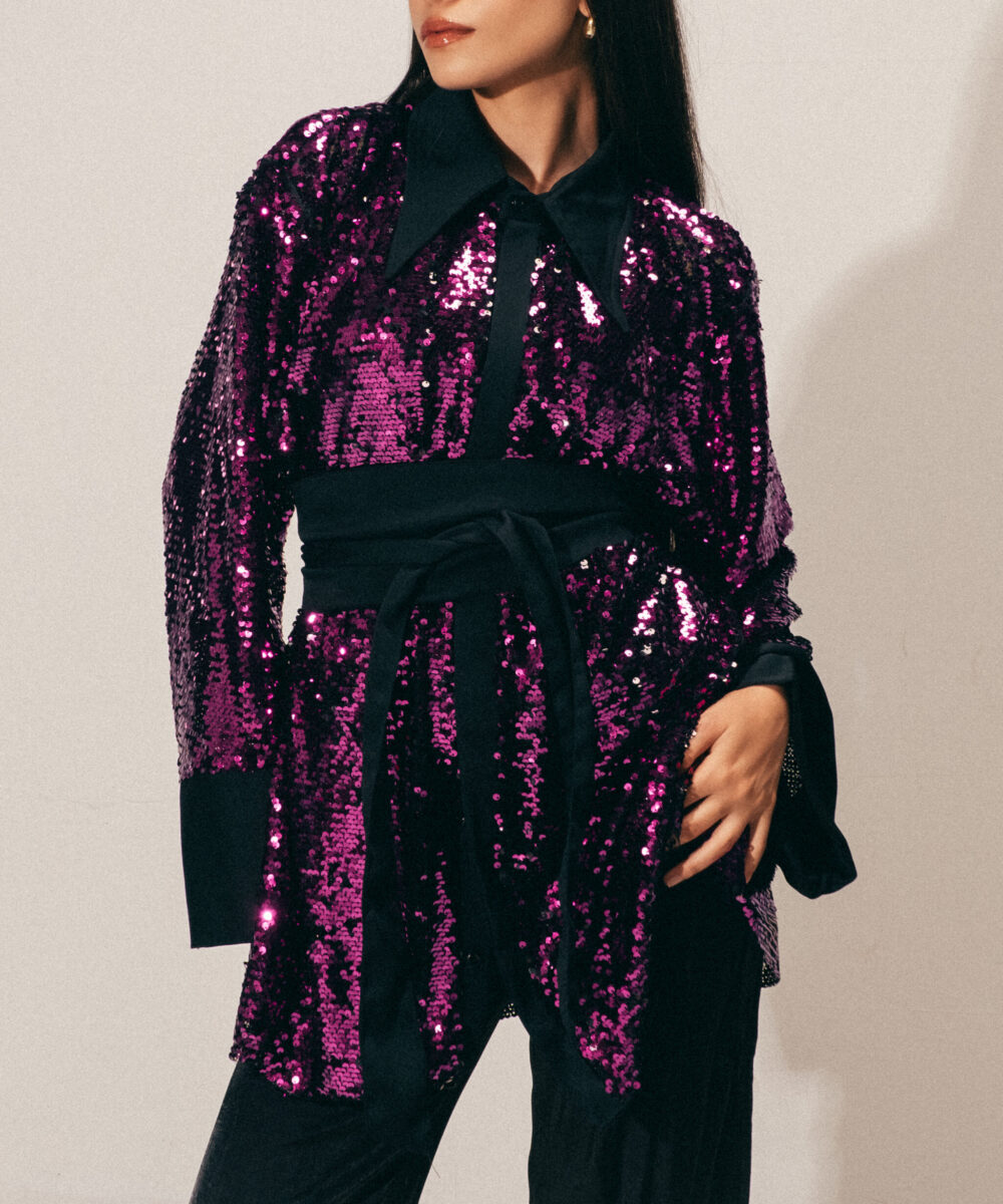 The Night Glam Top in Magenta