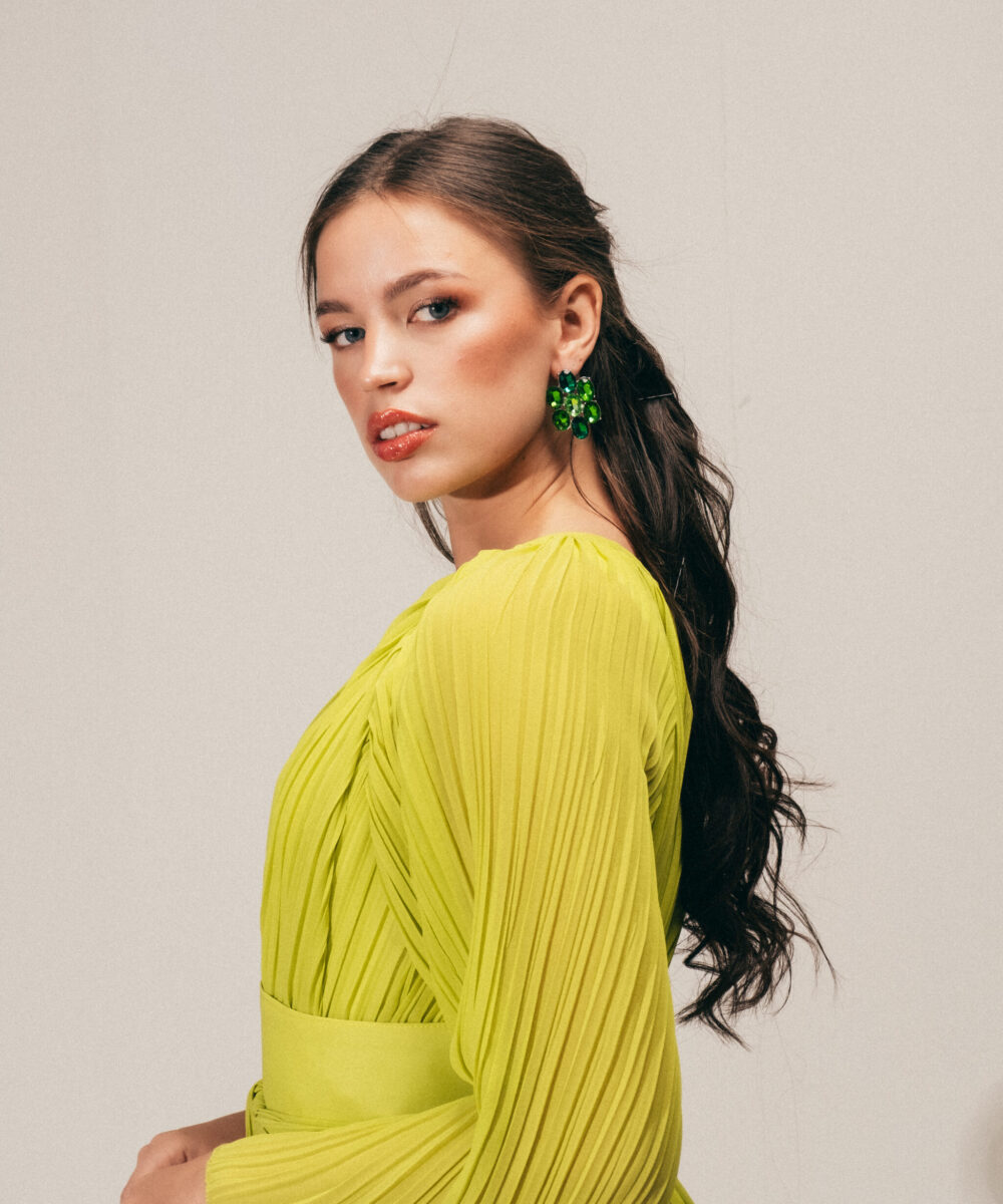 The Gaia Dress in Apple Green - Image 7