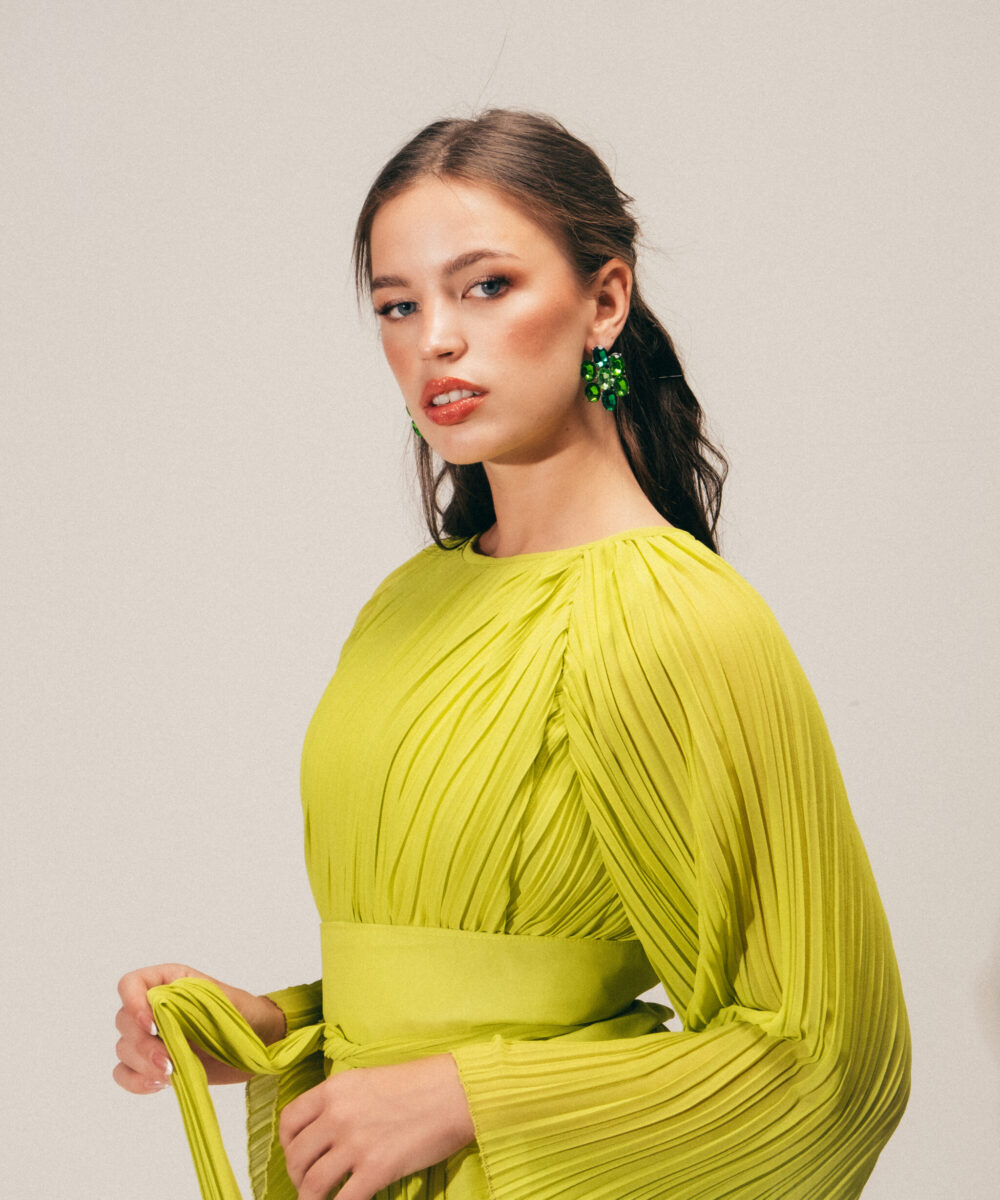 The Gaia Dress in Apple Green - Image 5