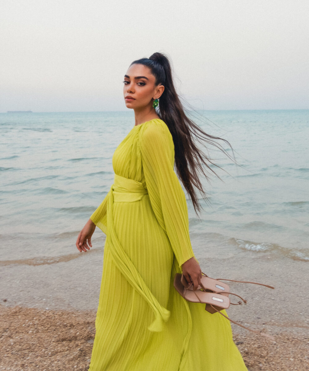 The Gaia Dress in Apple Green - Image 3