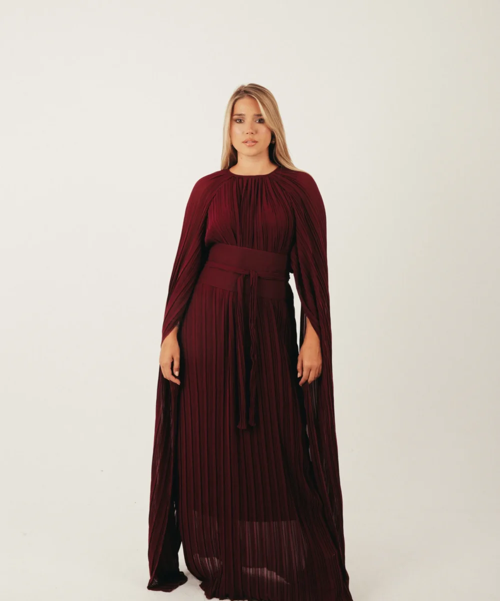 The Gaia Cape Dress in Firebrick - Image 2