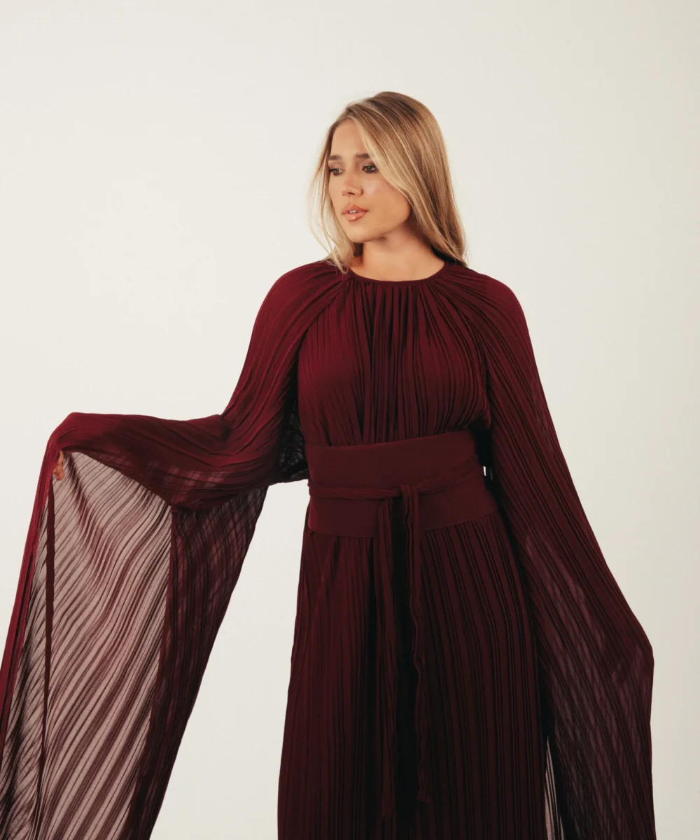 The Gaia Cape Dress in Firebrick - Image 7