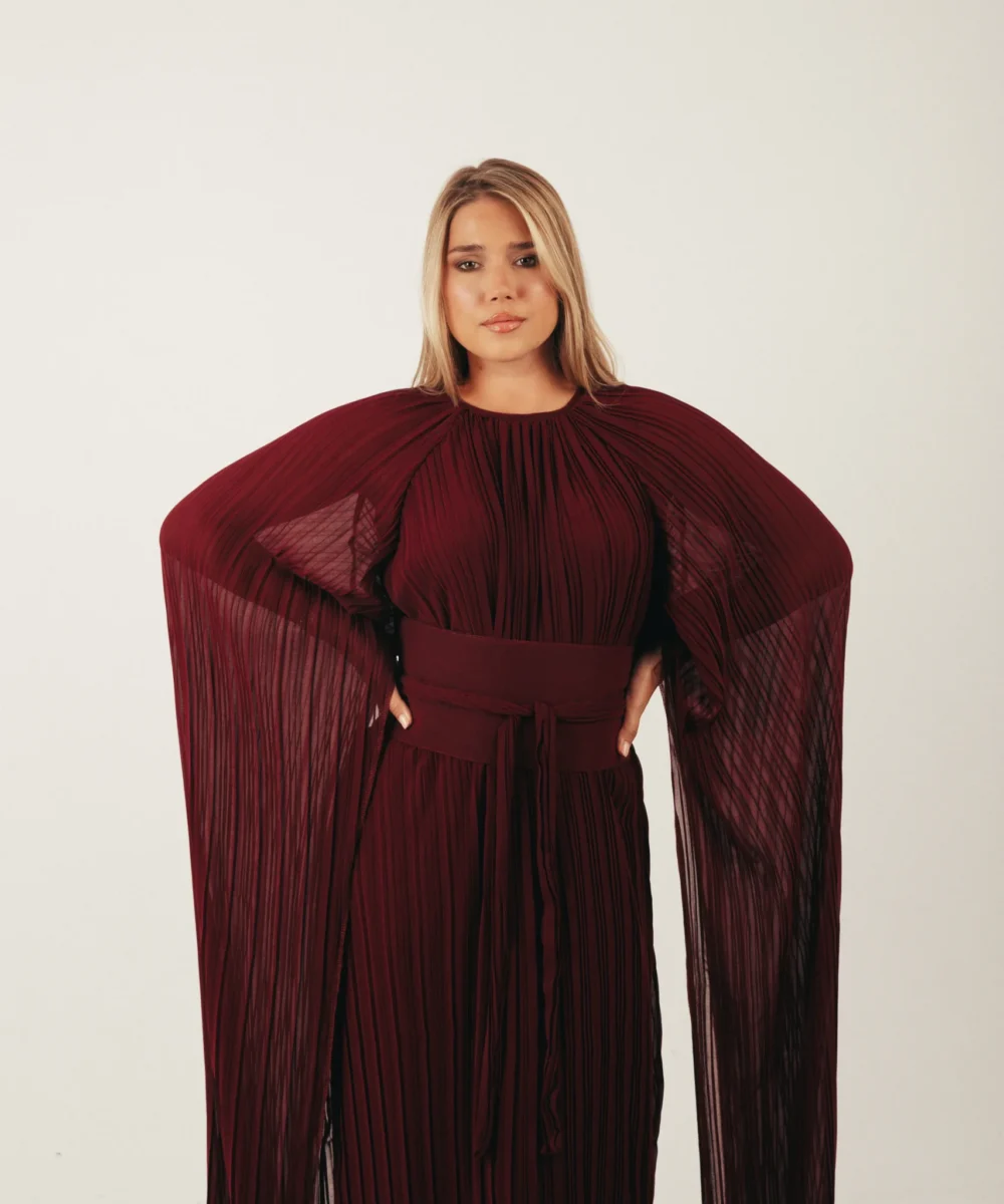 The Gaia Cape Dress in Firebrick - Image 8