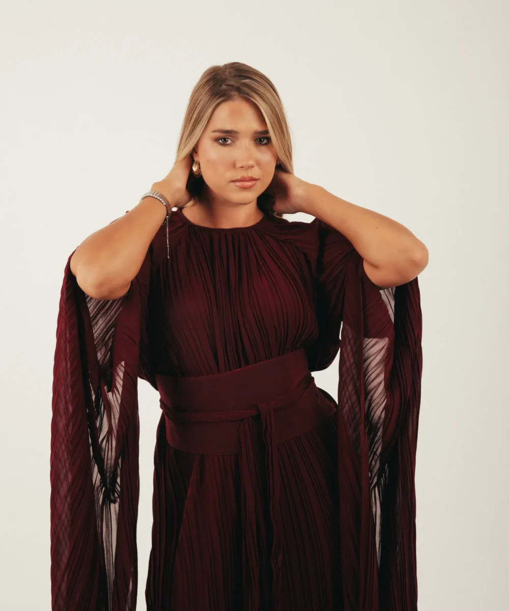 The Gaia Cape Dress in Firebrick - Image 6