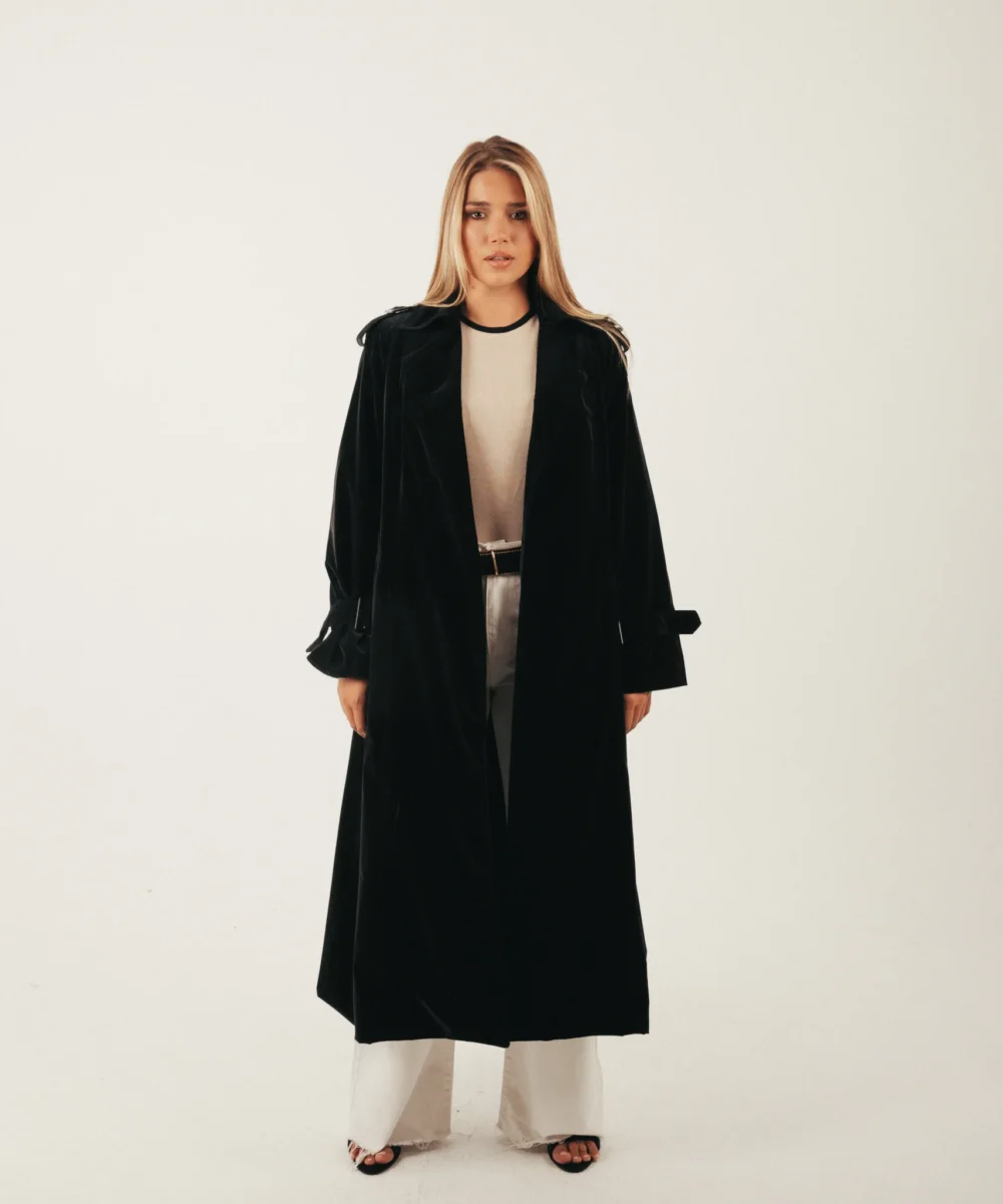 Coal Suede-like Waterproof Trench - Image 7