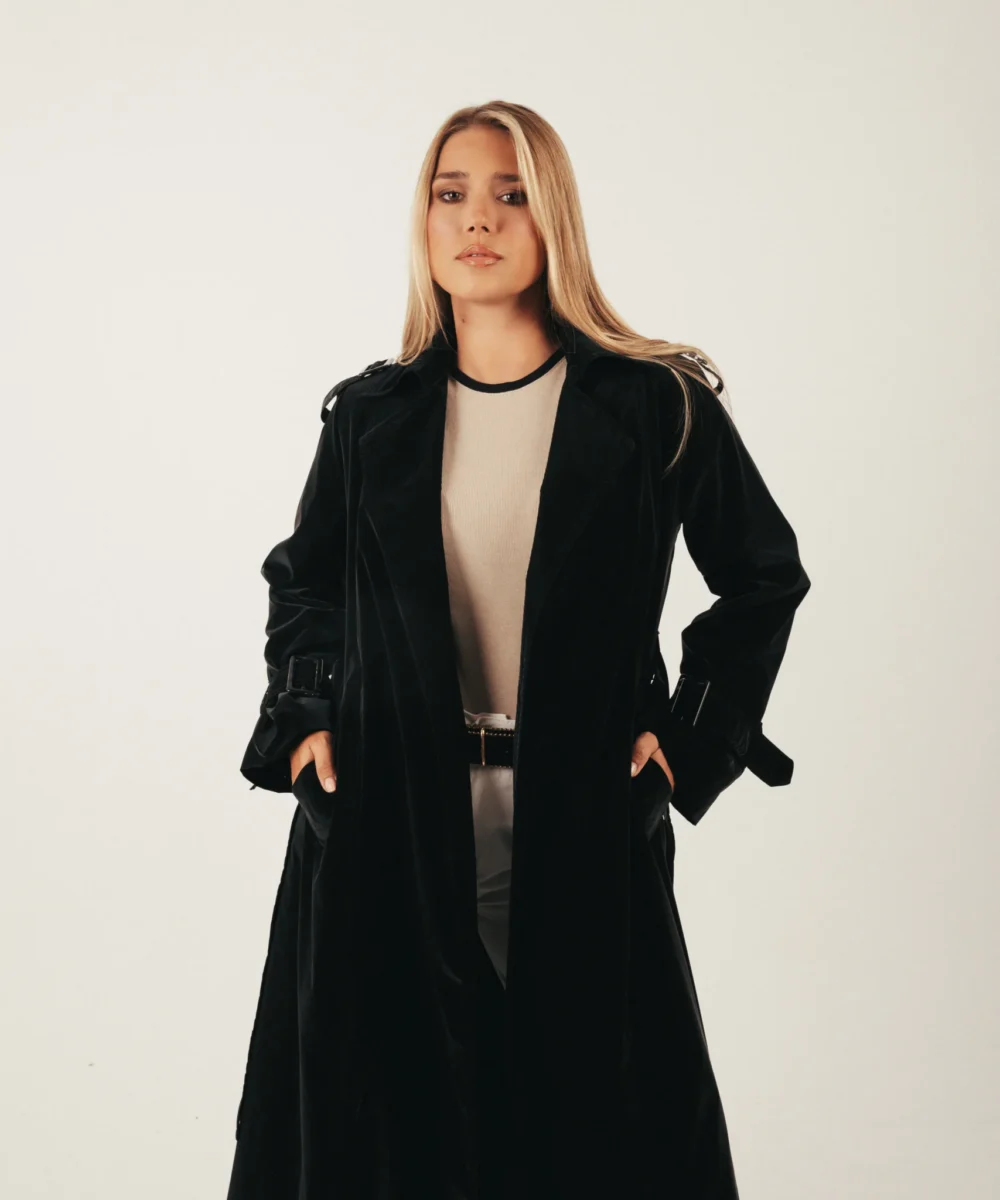 Coal Suede-like Waterproof Trench - Image 6