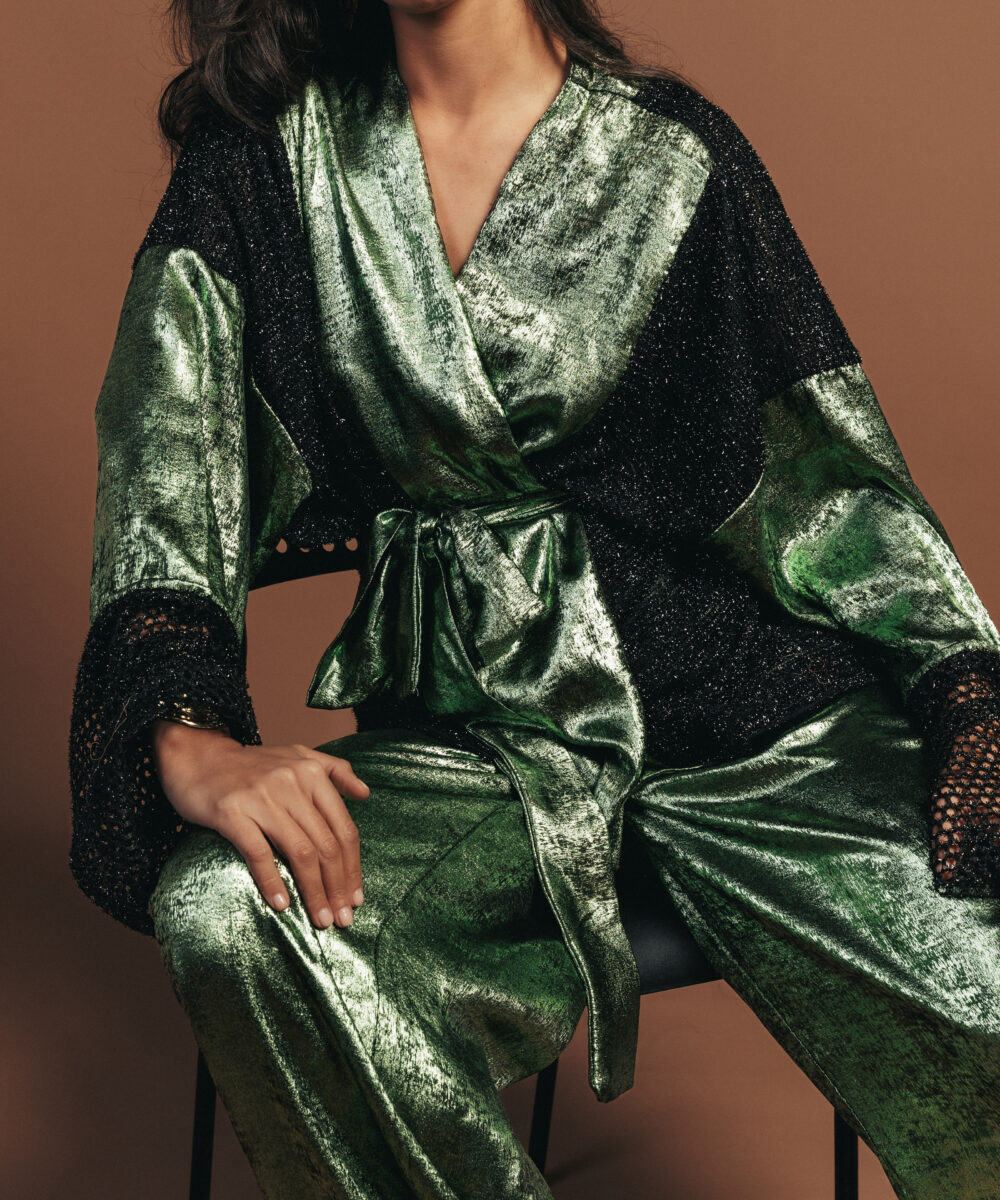 Green Lurex Kimono