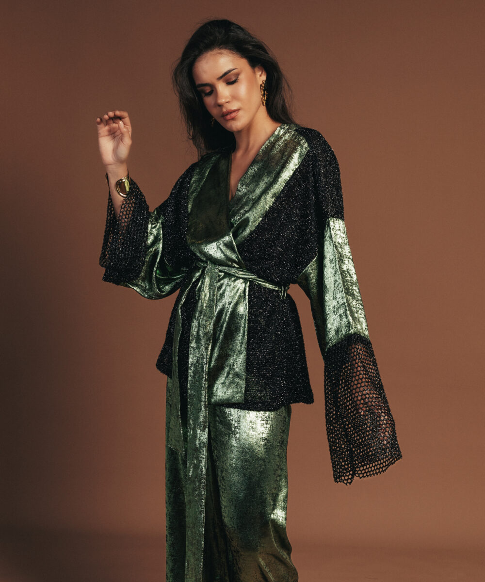 Green Lurex Kimono - Image 9