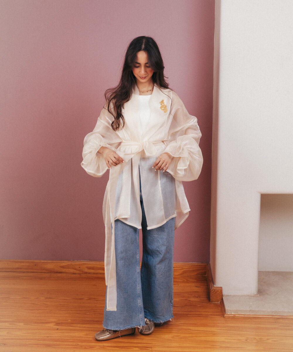 Sheer Luxe Kimono - Beige - Image 33