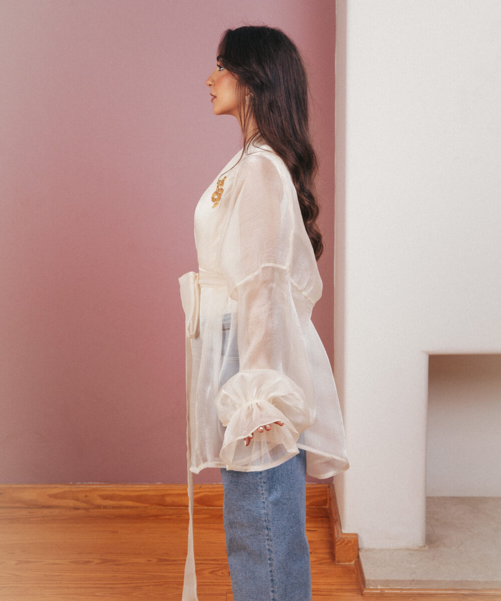 Sheer Luxe Kimono - Beige - Image 27