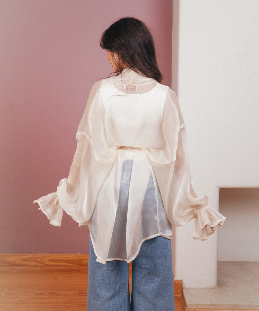 Sheer Luxe Kimono - Beige - Image 26