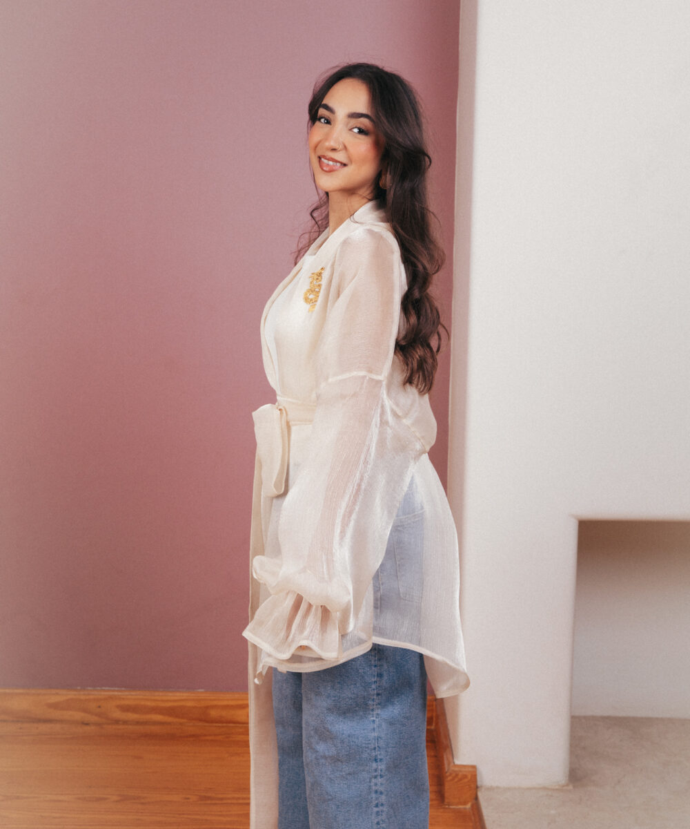 Sheer Luxe Kimono - Beige - Image 21