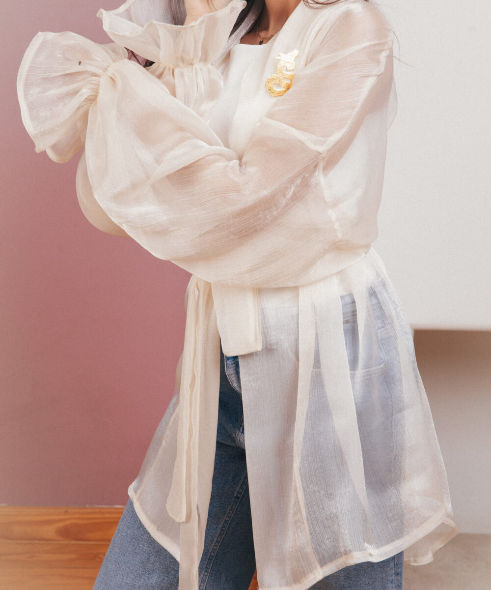 Sheer Luxe Kimono - Beige - Image 17