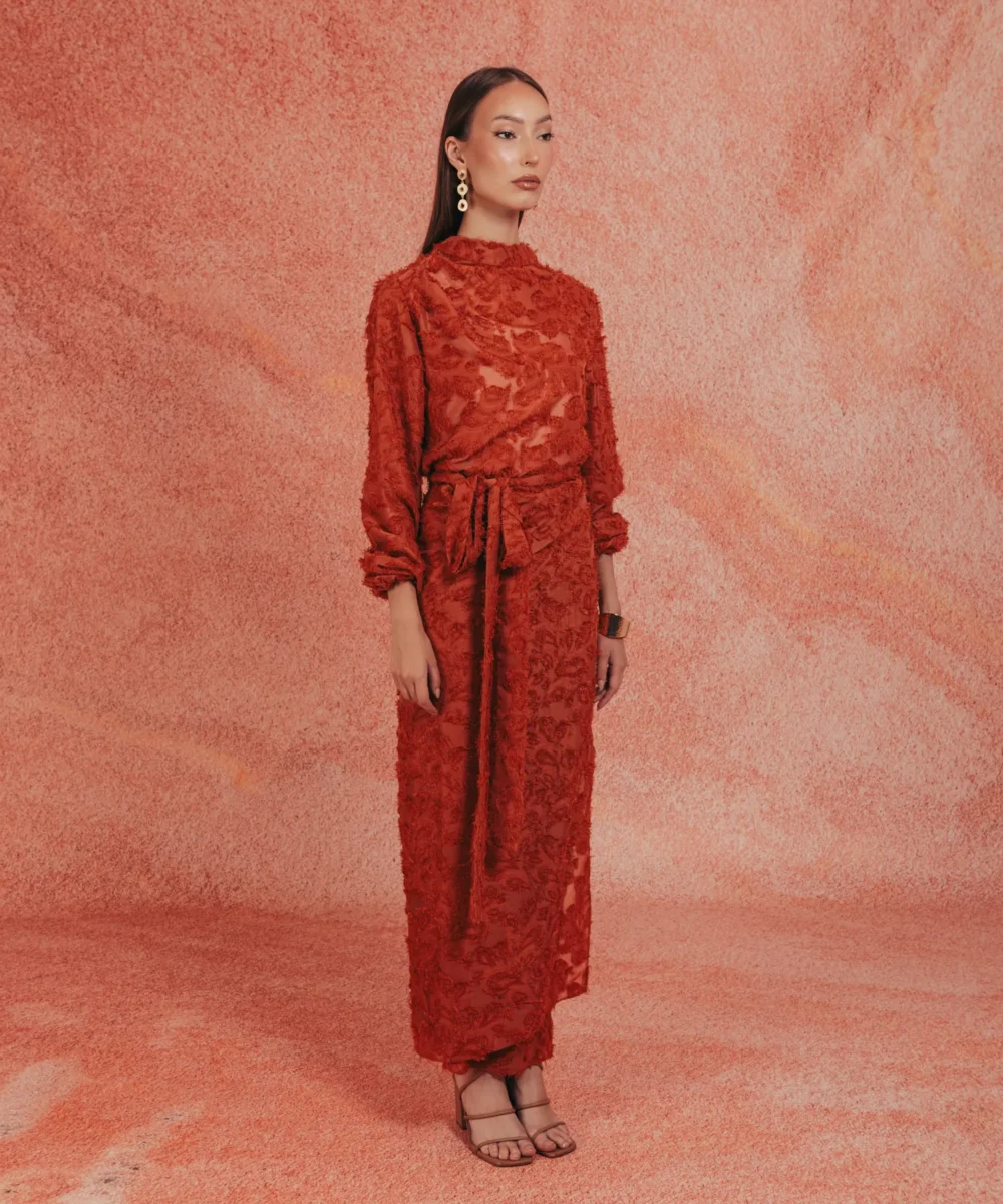 Latina Draped Set- Peach - Image 13