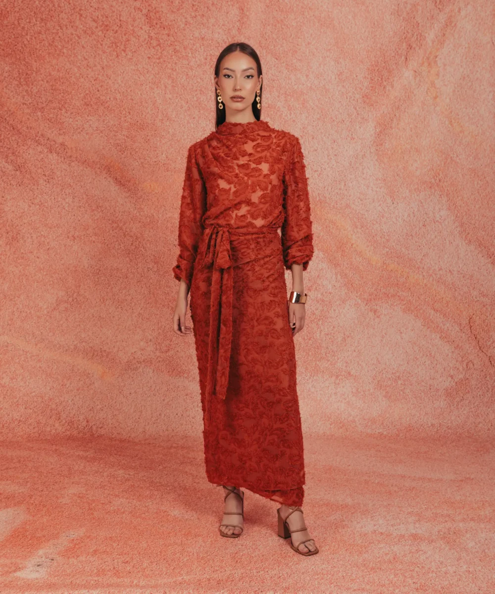 Latina Draped Set- Peach - Image 2