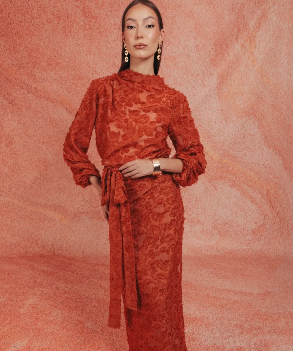 Latina Draped Set- Peach - Image 5