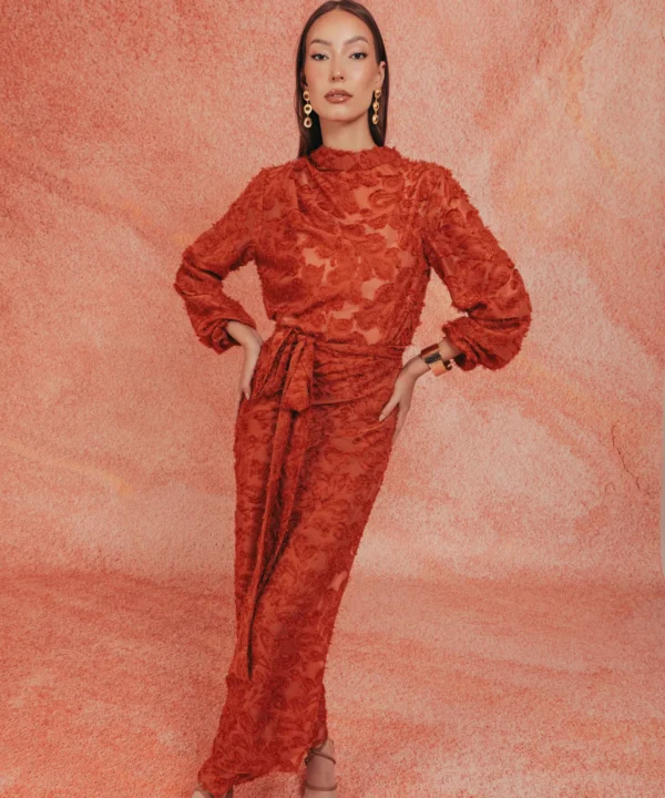 Latina Draped Set- Peach