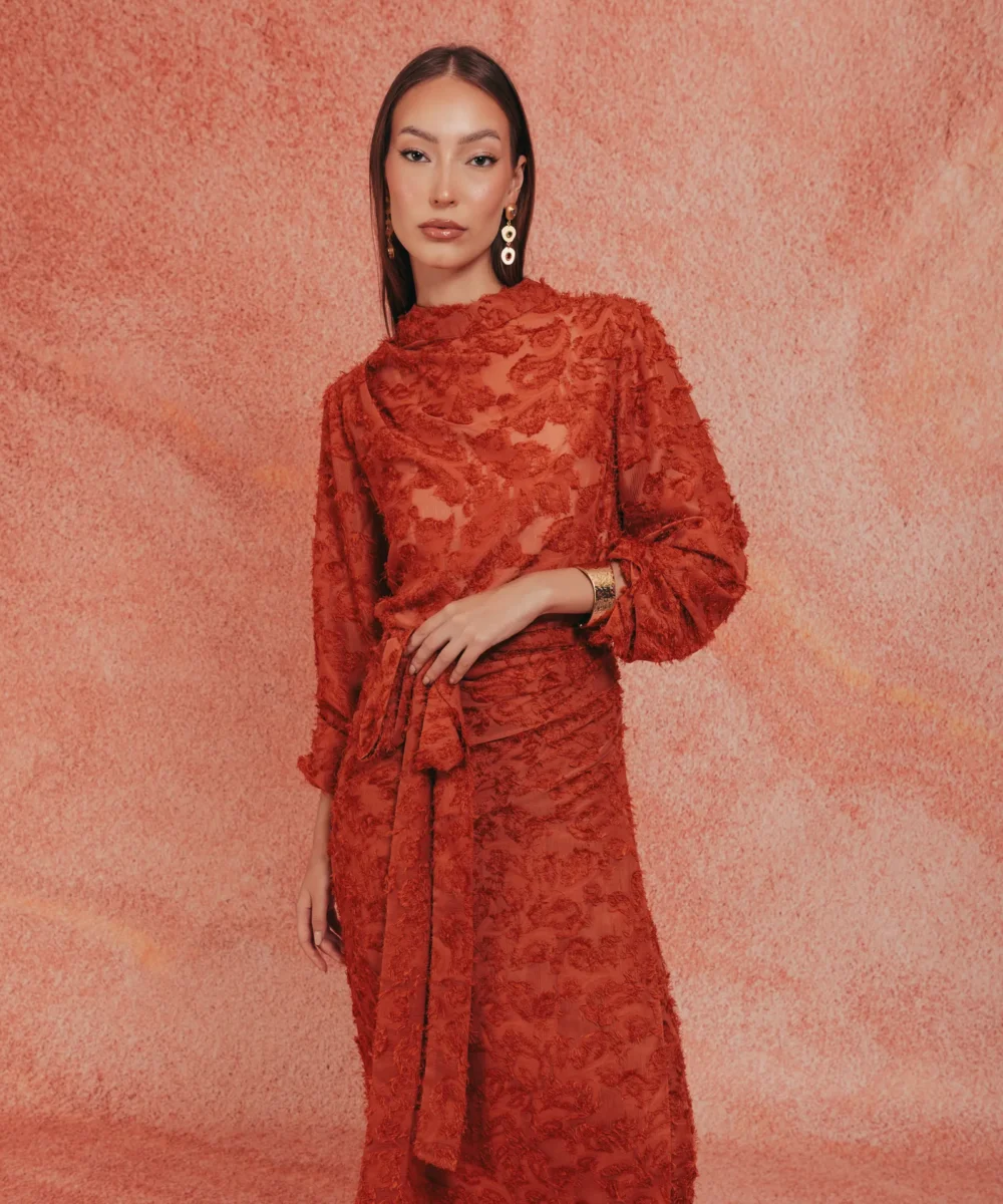 Latina Draped Set- Peach - Image 8