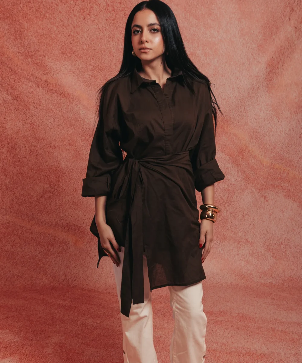 Brown Hues Wrap Top - Image 3