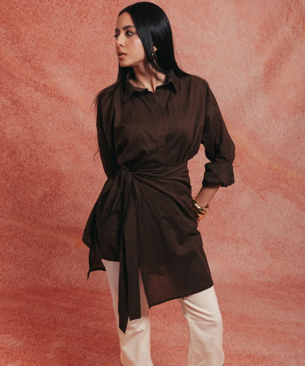 Brown Hues Wrap Top - Image 6