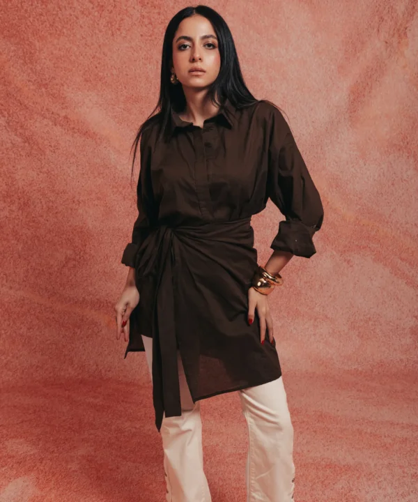 Brown Hues Wrap Top