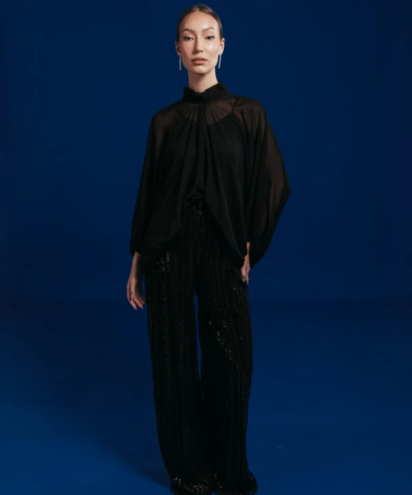 Black chiffon Top
