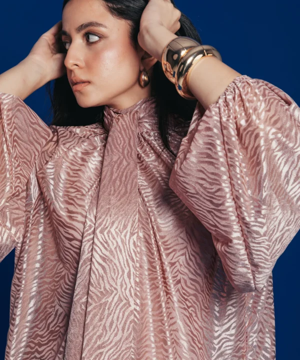 Zebra Ribbon Tie Top