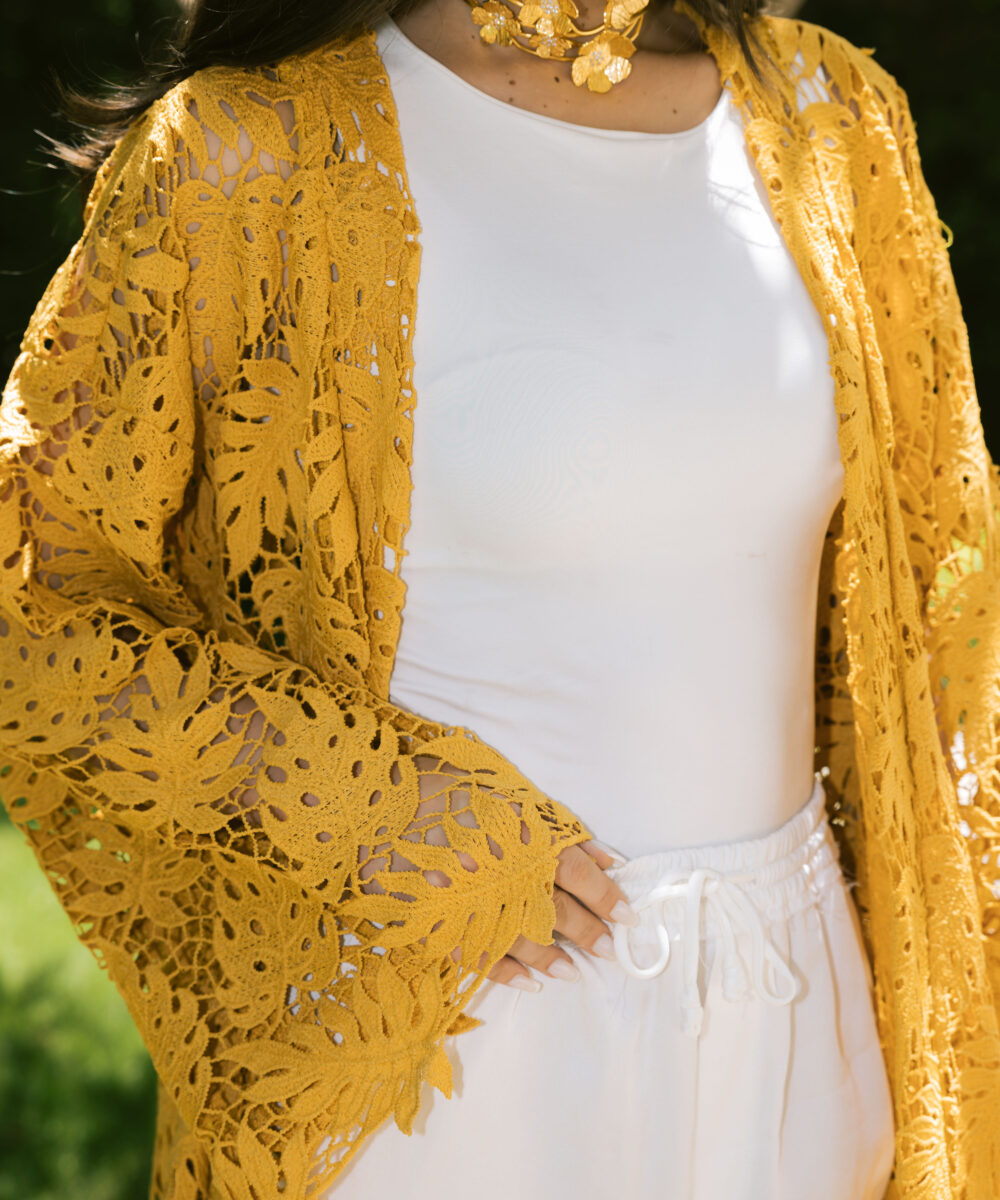 Ocre Floral Kimono - Image 13