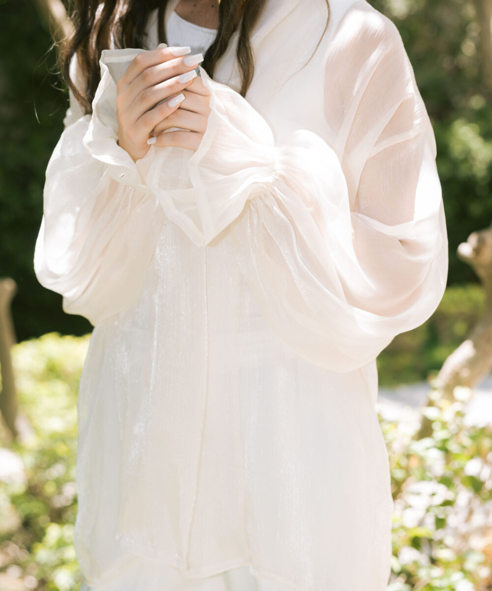 Sheer Luxe Kimono - Beige - Image 5