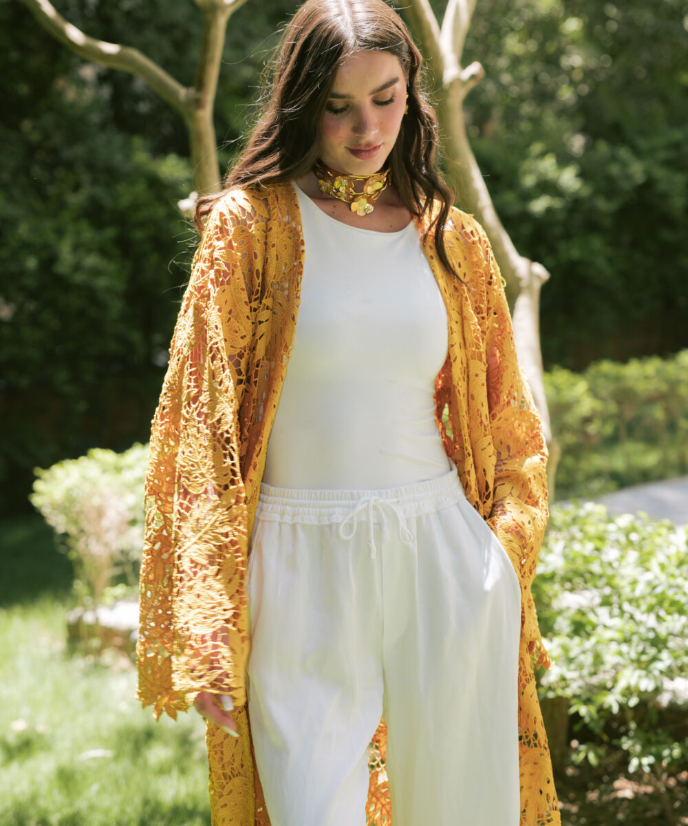Ocre Floral Kimono - Image 4