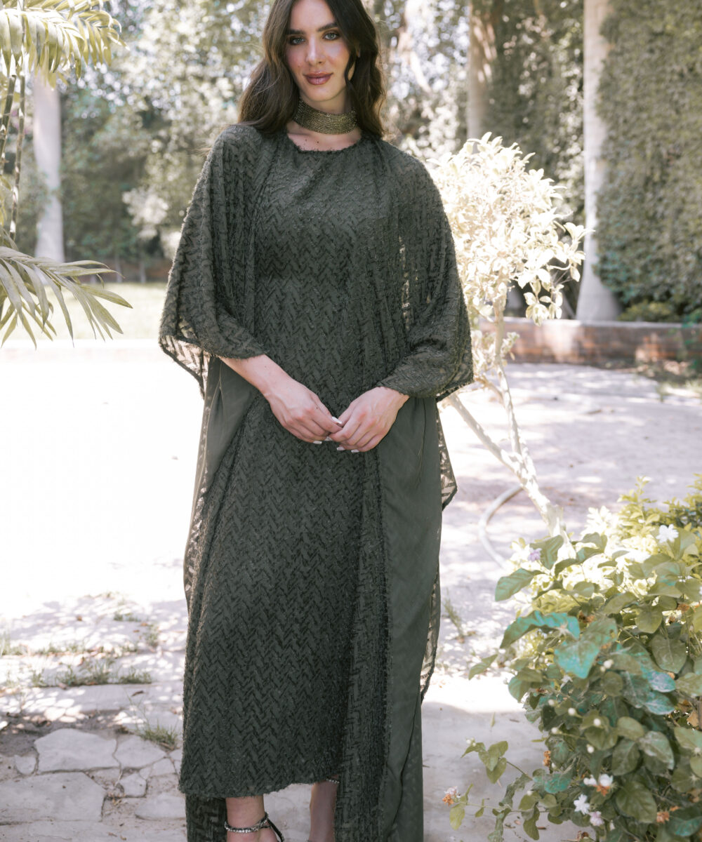 Tribal Olive Dress - Image 2