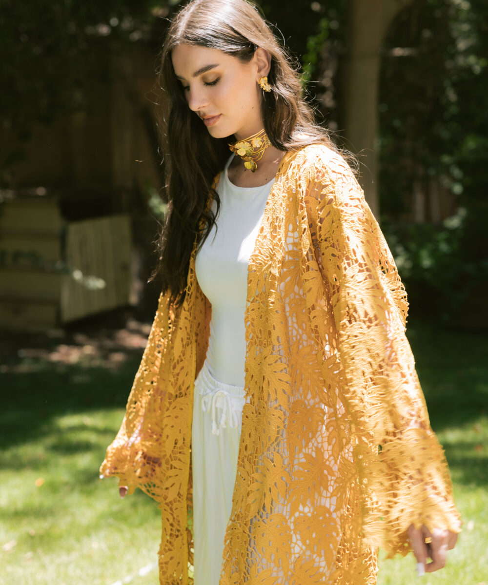 Ocre Floral Kimono - Image 6
