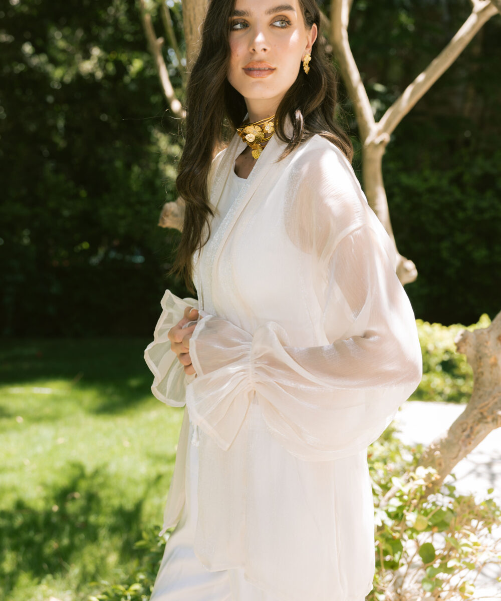 Sheer Luxe Kimono - Beige - Image 3