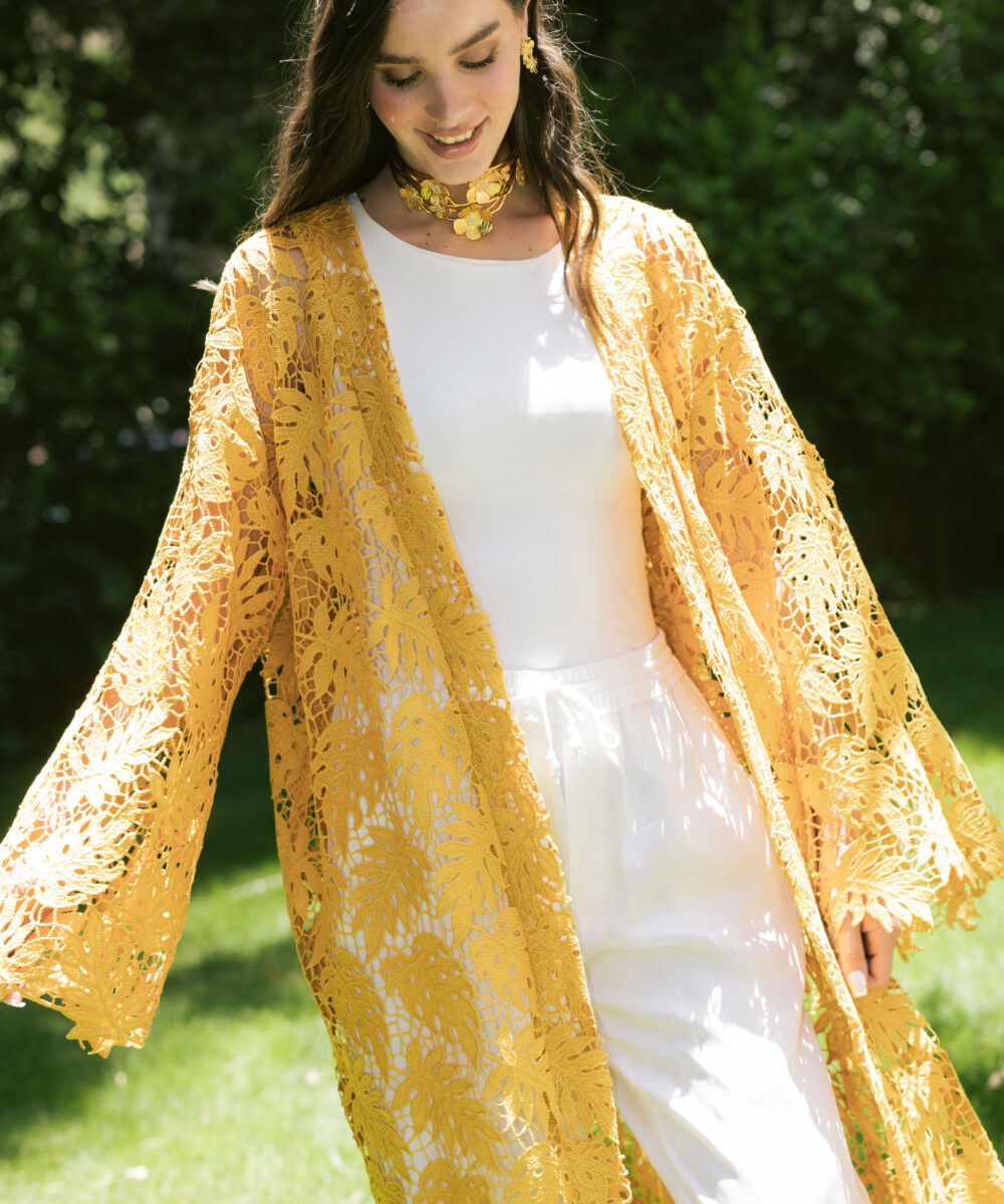 Ocre Floral Kimono - Image 5