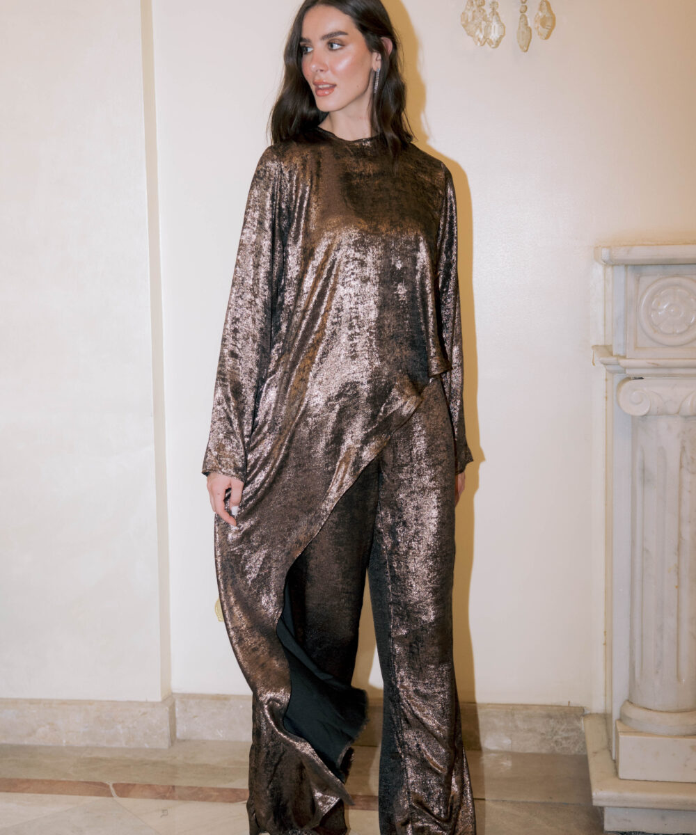 Bronze Lurex Asymmetric Set - Image 5