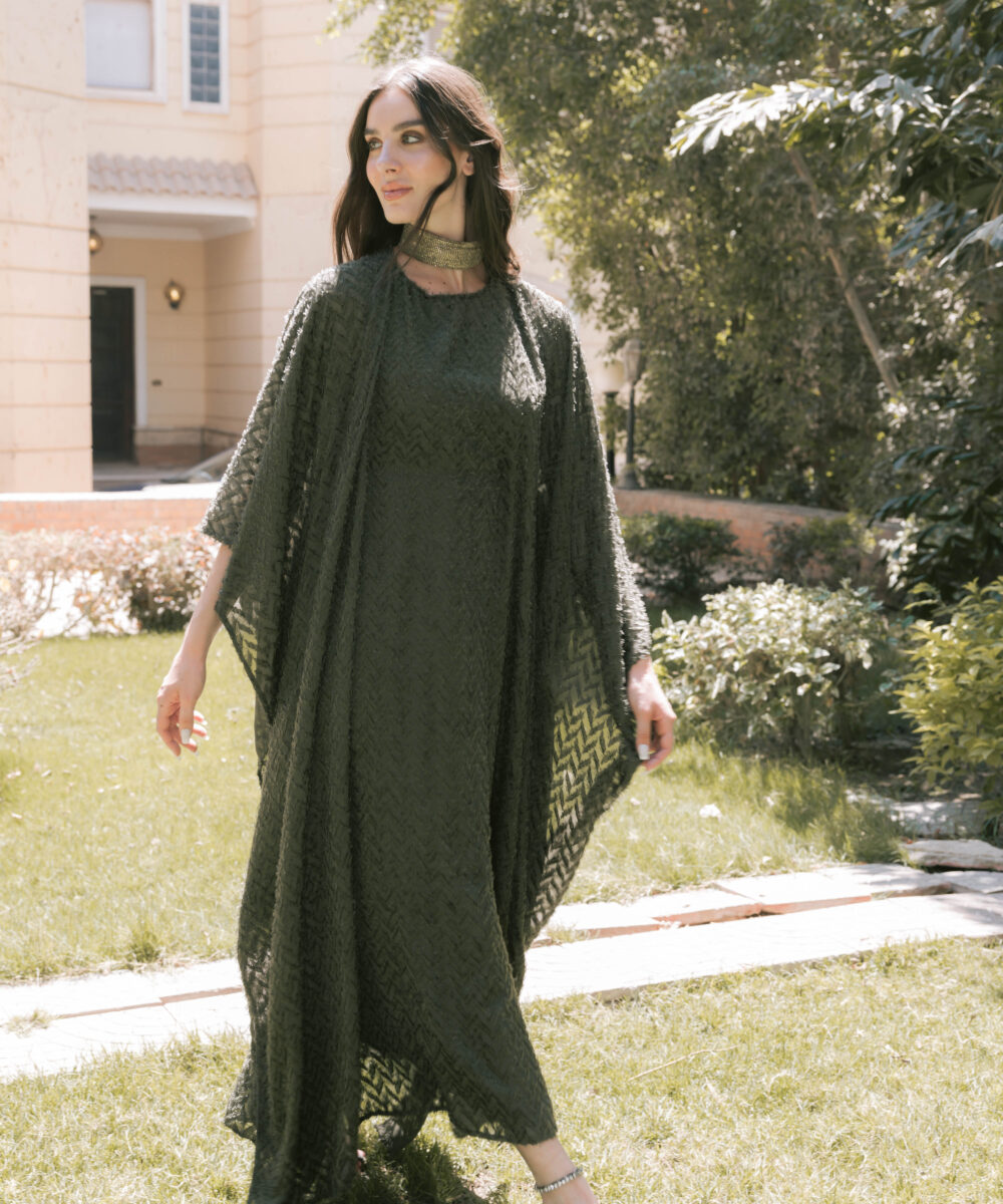 Tribal Olive Dress