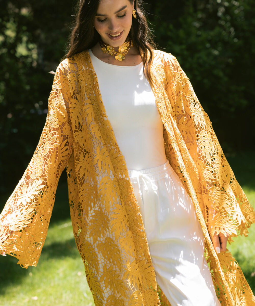 Ocre Floral Kimono - Image 2