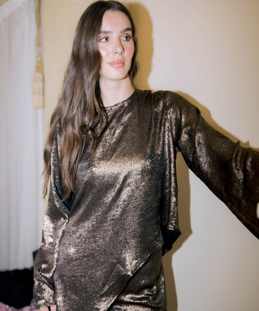 Bronze Lurex Asymmetric Set - Image 3