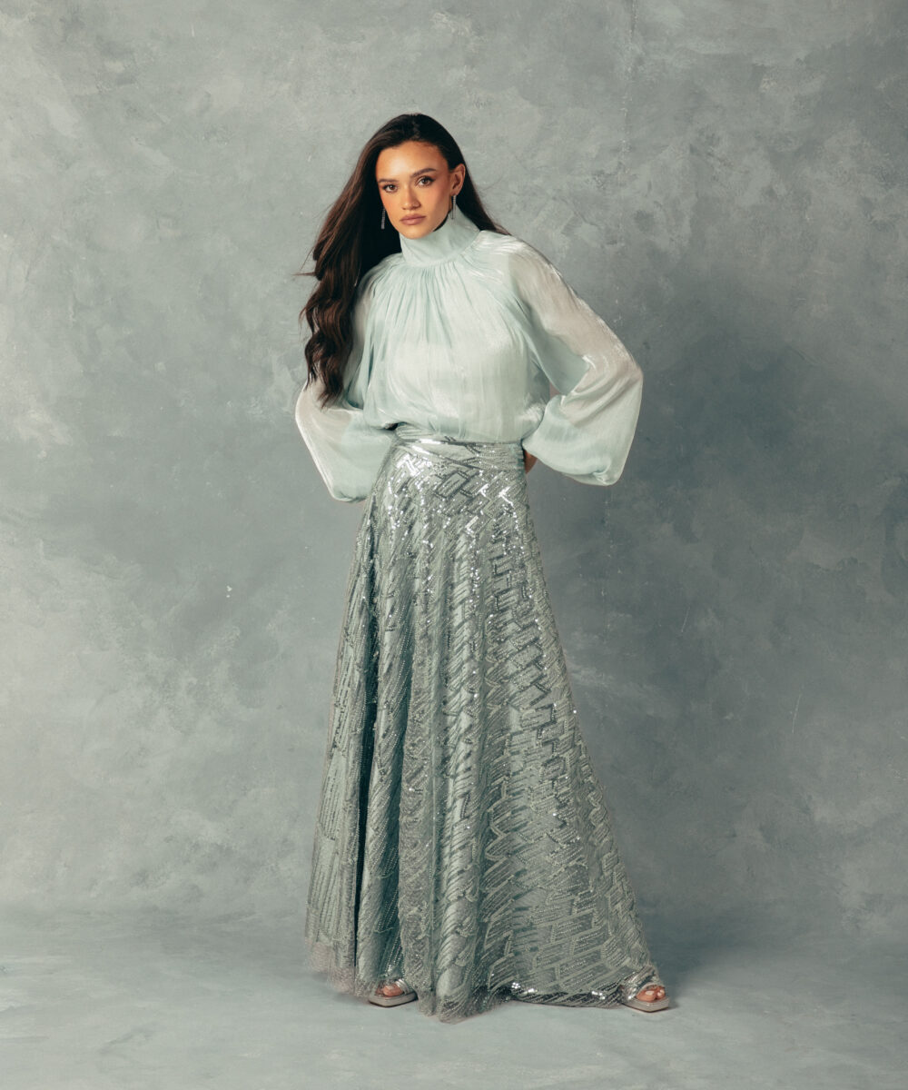Mint Embellished Skirt