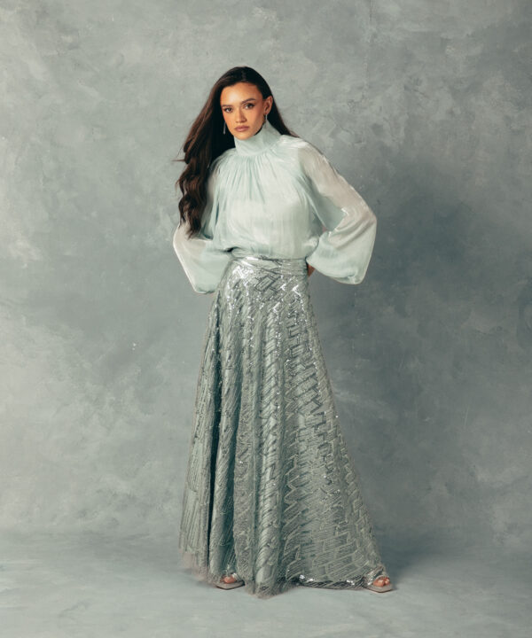 Mint Embellished Skirt