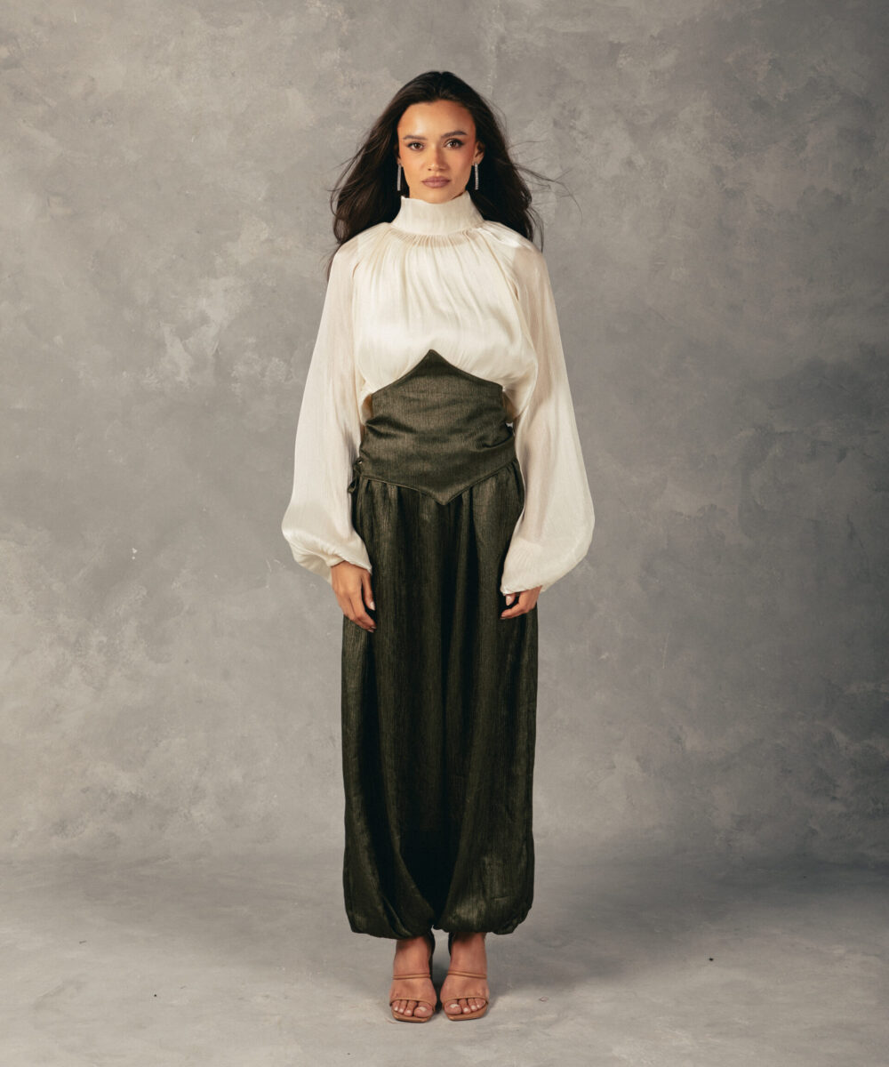 Draped Balloon Pants - Olive (PRE ORDER)