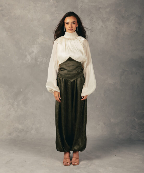 Draped Balloon Pants - Olive (PRE ORDER)